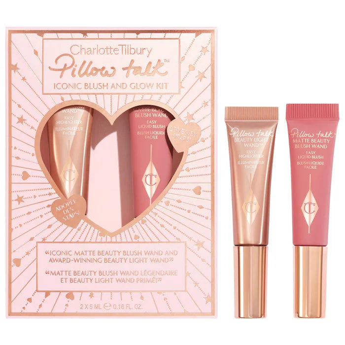 Mini Pillow Talk Blush and Glow Beauty Highlighter Wand Set